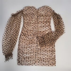 MAJORELLE Polka Dot Mesh Mini Dress